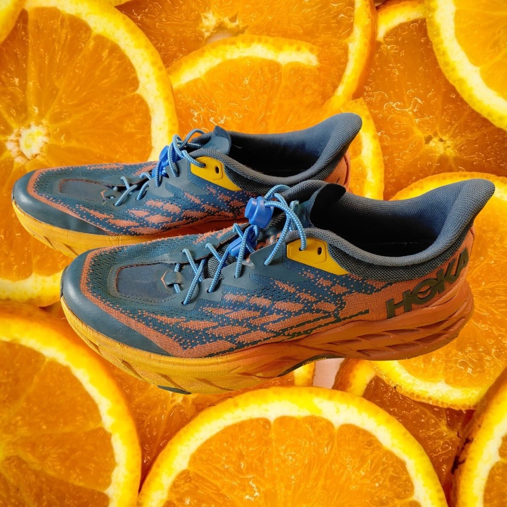 Hoka Speedgoat 5 Women's Trail Running‎ Shoes Teal Orange Size 10 - Picture 2 of 7
